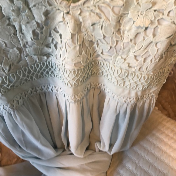 Light Teal Chiffon Dress - Picture 9 of 12